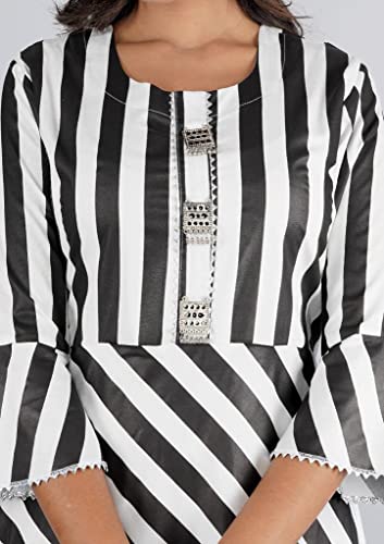 Image of The Comfort Black & White Stylish Dress Gown for Women