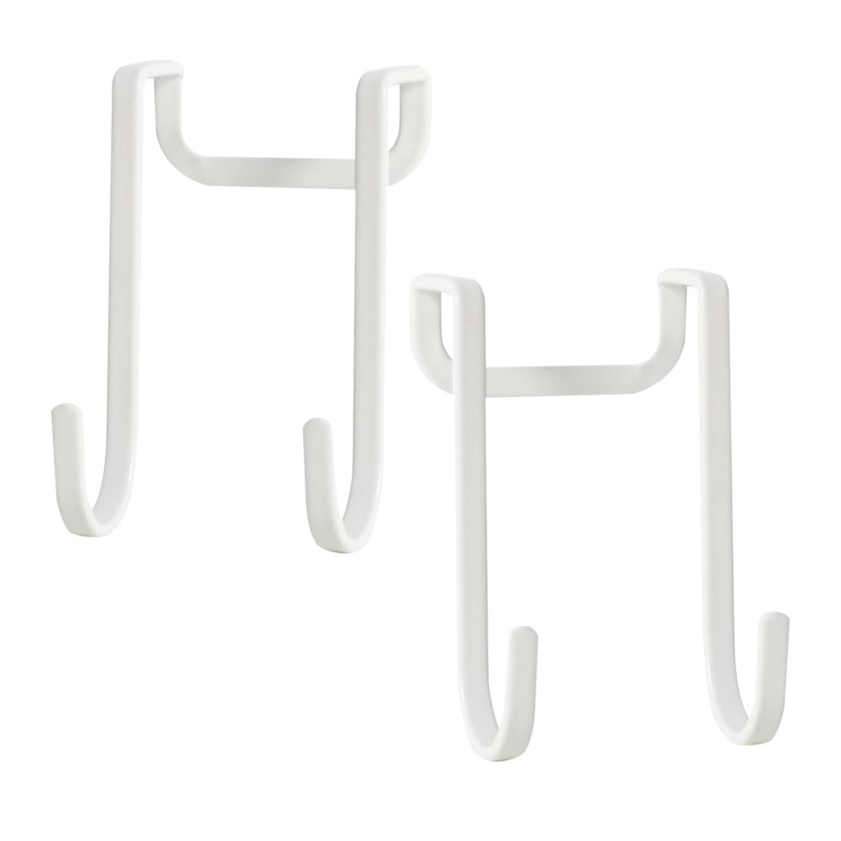 GRIRIW 2 Pcs No Trace Hook Home Storage Hanger Key Hanger Over The Door Hook Coat Hanging Hooks Over Door Hanger Wall Hooks for Coats Towel Hook Coat Hangers Cabinet Door Hooks Iron White