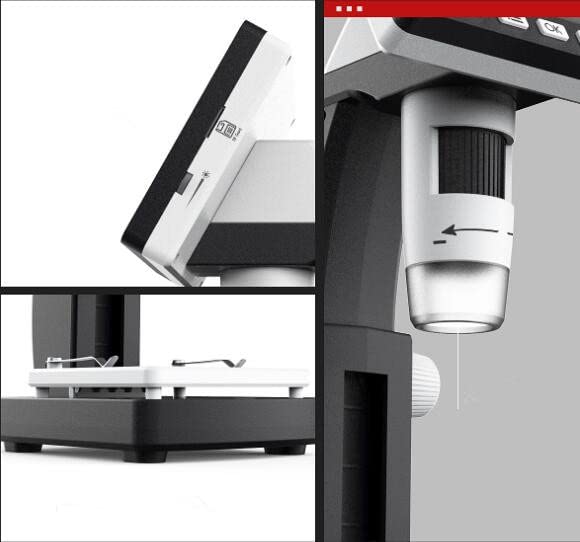 Zestaw akcesoriów do mikroskopu z 1000-krotnym podświetlanym mikroskopem cyfrowym LED, ekran LCD 3,5 cala, 1080P HD, podnoszona scena i oprogramowanie pomiarowe