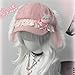 Rabbits Ears Peaked Cap for Women Girl Anime Event Cotton Subcultural Octagonal Hat for Fashion and Cosplay Event Photowear C Black