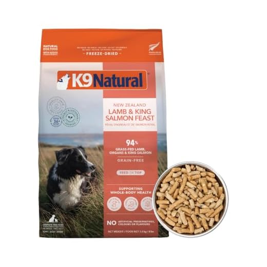K9 Natural Lamb & King Salmon Freeze Dried Dog Food, High-Meat Natural Complete Meal or Meal Toppers for Dogs, Grass-Fed Lamb & King Salmon from New Zealand, Grain-Free, GMO-Free, 8lb
