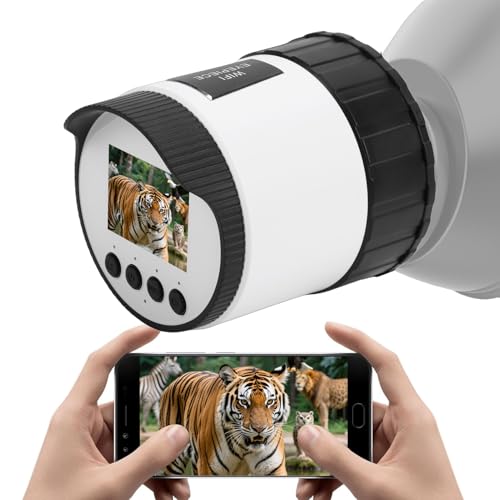 ciciglow WiFi Telescope Camera, 2K HD Video Digital Eyepiece, Telescope Microscope Accessory, for 36-74mm Eyepiece, App Control, for Astrophotography, Birds Watching