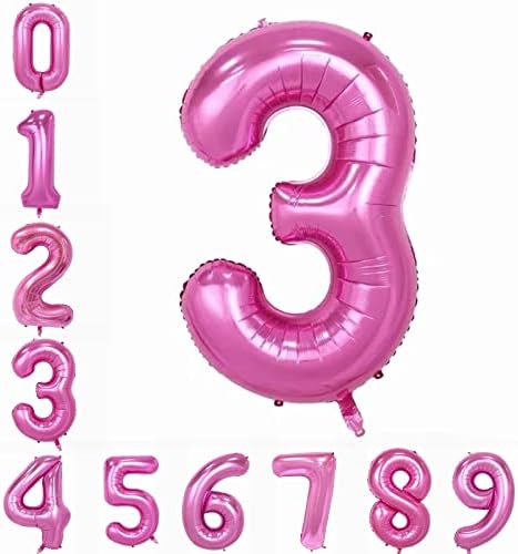 ASMFUOY 40 Inches Number Foil Balloon Jumbo Digital Helium Balloons for Boy Girl Kids Birthday Party Wedding Ceremony Decorations(1, Silver)