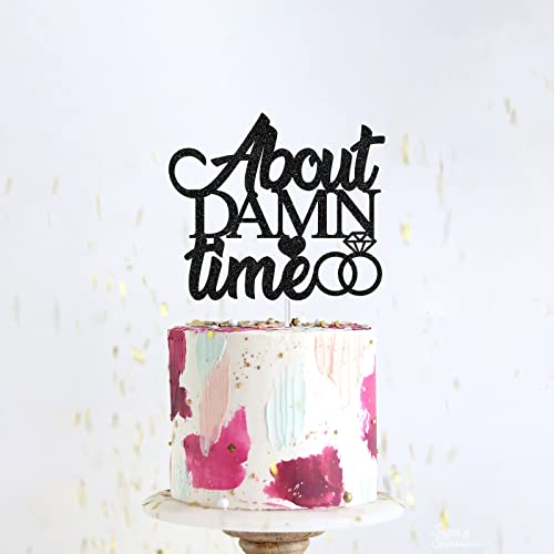 About Damn Time Cake Topper Funny Wedding Engagement Bridal Shower Party Decor Wedding Cake Decor Anniversary Matrimony Party Supplies by Dalaber - Image 4