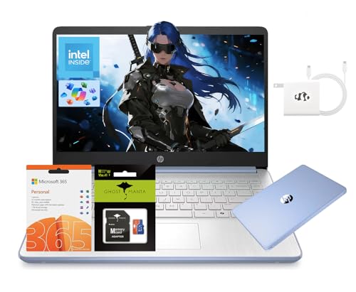Image of HP 14 inch Laptop, Intel Processor N150 (Beat i3) 4GB RAM 256GB Storage(128GB UFS + 128GB SD Card) 1-Year Office 365 Copilot AI Win11 WiFi6 Laptops-Computer for Business Student w /GM Accessory