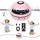 Elektronisches Springseil für Kinder, Automatisches Springseil mit Zähler & Fernbedienung & LED-Display & Bluetooth-Musik, Smartes Springseil, Heimfitnessgeräte für Kinder und Erwachsene (Rosa)
