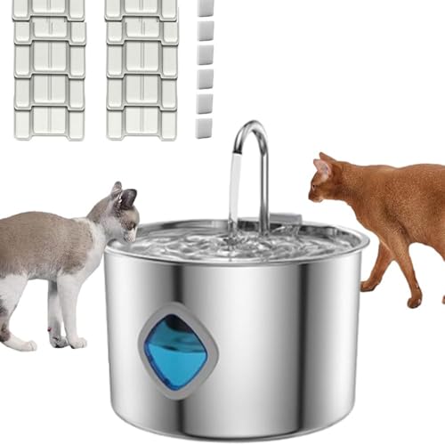 Fuente de agua para gatos y perros acero inoxidable 3.2l miniatura 1