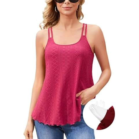V FOR CITY Women's Padded Camisole with Adjustable Straps Cover