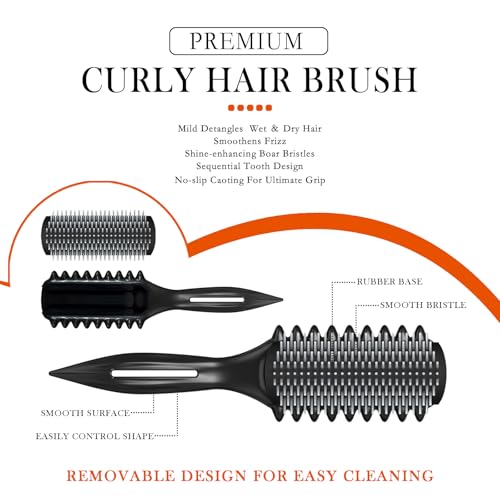 3 Pack Curl Defining and Detangling Brushes，Detangling and Styling Tool