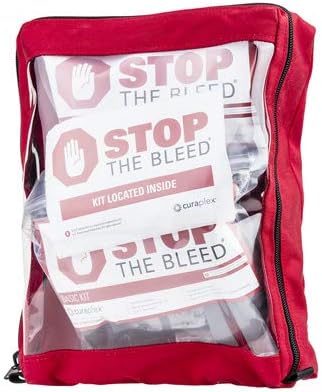 Curaplex Stop The Bleed Multi-Pack Kit, Includes 4 Basic Kits, Sticker and Pouch