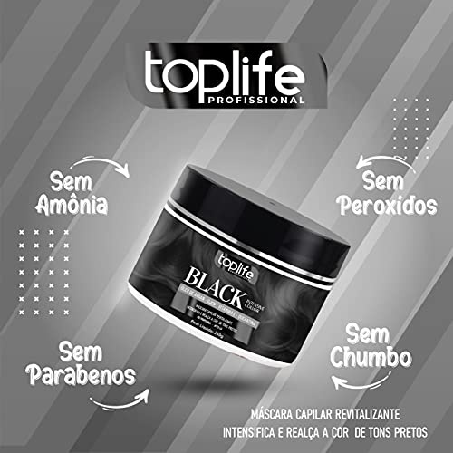 Máscara Capilar Matizadora Preta Black Toplife 250g