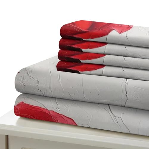 Set de housse de couette 3 pièces roses imprimé 3D lit double 200x200