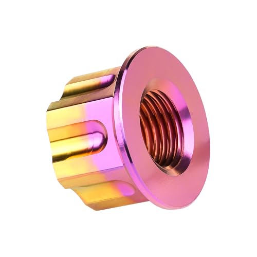 Image of Titanium M6 M8 M10 M12 M14 M16 Flange Bolt Nut Bicycle Motorcycle Rear Axle Car Modification Accessories Pack of 6 (M6 Pitch 1.0mm, Purple Gold)