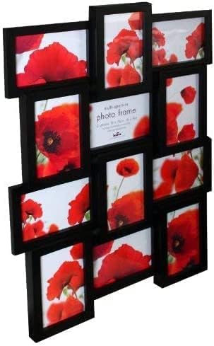 Trendi® Large Multi Aperture Picture Photo Frame Holds 12 x 6x4 Inch Photo Frames, Collage Picture Wall-Mounted frame (Black)
