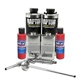 Raptor Truck Bed Liner Kit with Colored Victory Red Tint and Spray Gun - 2 Liters - Protective Spray On Paint for Coating Trucks, Tailgates, Vehicle Undercoating - Tintable Bedliner Formula