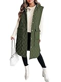 Tankaneo Women's Long Puffer Vest Sleeveless Hood Quilted Winter Outwear Warm Jackets Coats