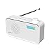 Produktbild DAB/DAB Plus/FM Radio Mini Tragbares Digitalradio mit Akku und USB Aufladung für 4 Stunden Wiedergabe, Netz und Batteriebetrieb (Weiß)