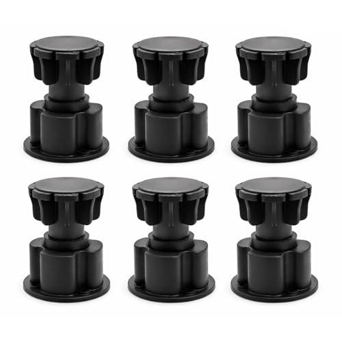 Image of VOLO Adjustable PVC Sofa Leg, Furniture Legs, Cabinet Leveler Legs, Adjusts from 3 inch-4.2 inch, Replacement Leg for Sofa, Couch, Chair & Cabinets, Black (6)
