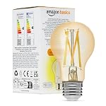 Amazon Basics – Amazon Basics A60 Smarte LED-Glühbirne mit Glühfaden, Einste