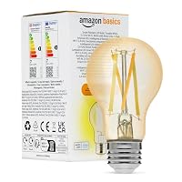 Amazon Basics – Amazon Basics A60 Smarte LED-Glühbirne mit Glühfaden, Einste