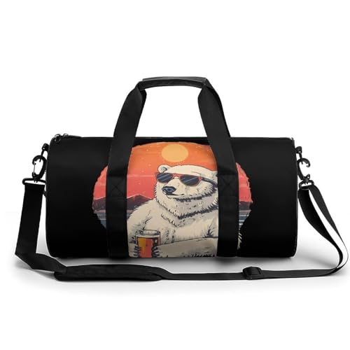 Polar Bear Beer Gym Bag with Shoes Compartment