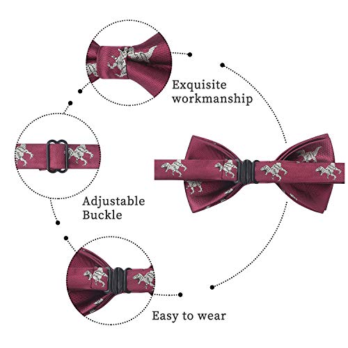 Image of HISDERN Bow Ties for Boys Pre Tied Toddler Bow Tie Adjustable Kids Bowties Clip On Fun Patterned Bowties for Wedding Party