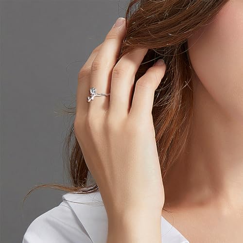 CANDYFANCY Celtic Knot Ring 925 Sterling Silver Open Middle Finger Knuckle Thumb Rings for Women Adjustable Size 4-73