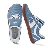 JACKSHIBO Barefoot Shoes Slip in Women Hands Free Wide Toe Box Slip on Ribbon Long Tongue Arch Support Walking Tennis Lace Sneakers for Plantar Fasciitis Orthopedic Zero Drop Gum Sole Minimalist Shoe