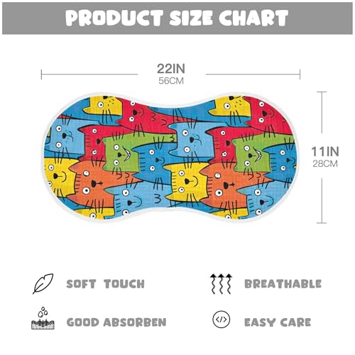 xigua Colorful Cats Baby Burp Cloths for Newborn Boys and Girls 2 Pack, Soft & Absorbent Cotton Baby Burp Cloth, Baby Washcloths, Newborn Towel, Burp Rags4