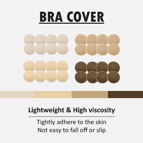 ASHOOOO nipple covers for women adhesive and reusable nipple covers reusable nipple pasties nipple stickers niple cover nippie cover nood chest stickers nippies skin nipple daisies (4 Pair Beige) - Image 5