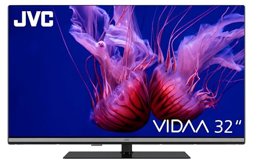 JVC QLED Fernseher 32 Zoll Smart TV VIDAA LT-32VQF555D - Full HD Fernseher, HDR TV mit integriertem Triple-Tuner, LED TV schwarz