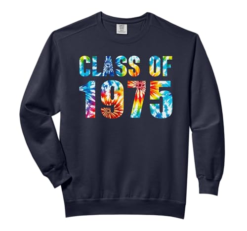 Tie Dye Class of 1975 75 Reunion High School Graduation 50th Comfort Colors Adult Sweatshirt