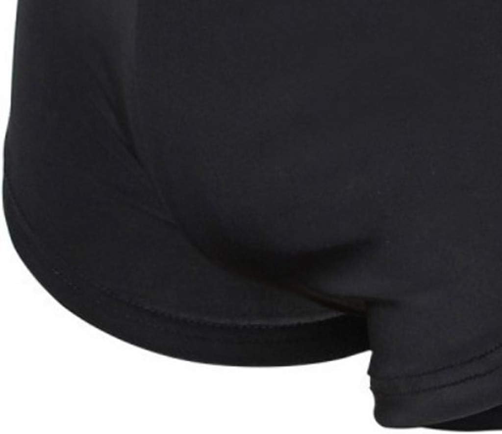 Mens Breathable Boxer Briefs Seamless Trendy Soft Black