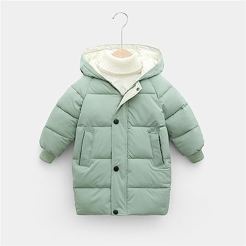 Long Puffer Jacket for Girls Boys Casual Fashion Solid Down Jackets Winter Thick Warm Comfy Hooded Coat with Pockets for Kids3