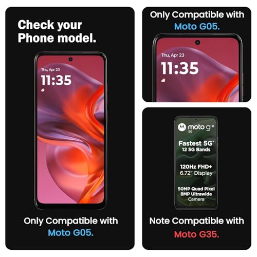 Image of HD Tempered Glass Screen Protector Compatible for Moto G05 5G with Edge to Edge coverage and Easy Installation kit