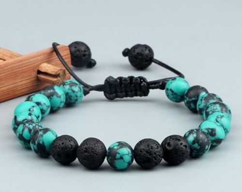 Bracelets de perles pour hommes d'améthyste naturelle tissée - 2