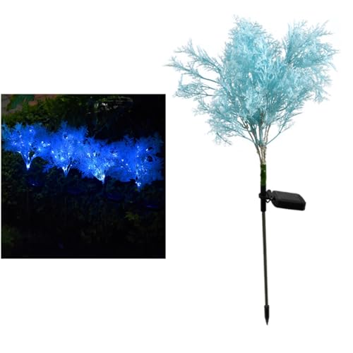 Lampe solaire de jardin pour allée et parc effet givre bleu extérieur