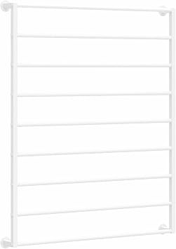 Scarf Organizer Stand Ribbon Holder Organizer Wall Mounted Metal Scarf Rack Stand, Modern 10 Tier Hijab Holder Organizer with Removable Crossbar, Clothing Store/House, Space SaverWhite,120cm/47.2in
