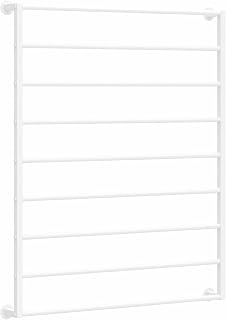 Wall Mounted Metal Scarf Rack Stand, Modern 10 Tier Hijab Holder Organizer with Removable Crossbar, Clothing Store/House, Space Saver,White 100cm/39.4in