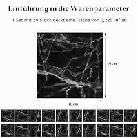 HORIWE Fliesenaufkleber Marmorierung 10x10cm Wandfliese Aufkleber 20 Stück PVC Fliesensticker Fliesen Folie Selbstklebende Tapete Wasserdicht Wandaufkleber für Küche, Schrank, Möbel, Tisch – Ansicht 7
