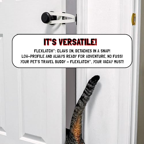 FlexLatch Cat Door Holder Latch - Black Cat Door Alternative Installs Fast Flex Latch Strap Let's Cats in and Keeps Dogs Out of Litter & Food. Safe Baby Proof One Piece No Measuring Extra Easy X-Large by FlexLatch - Image 5