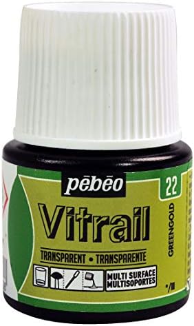 Pebeo Vitrail Stained Glass Effect Glass Paint 45-Milliliter Bottle, Apple Green,Apple Green, 050-034