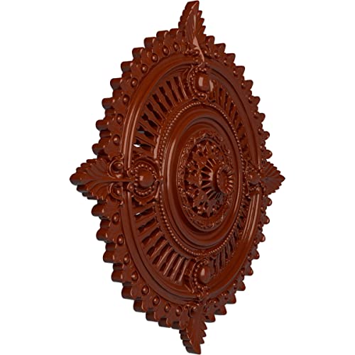 Image of Ekena Millwork CM29HYFIF 29-1 /8 inch x 1-1 /4 inch x 4 inch Haylynn Ceiling Medallion, Firebrick