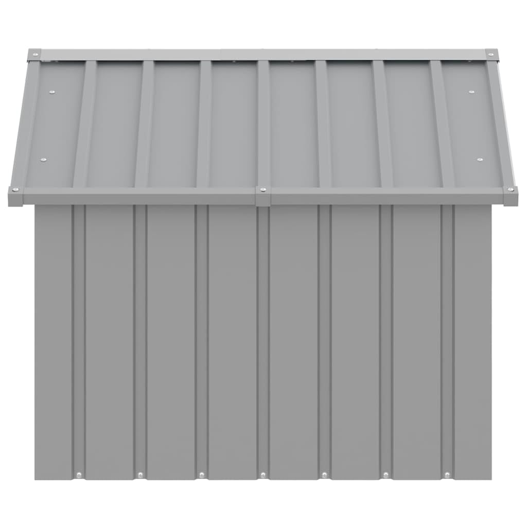 vidaXL Casa para Perros Cachorros Caseta Exterior Acero Galvanizado Gris