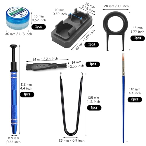 Tastatur-Schmiermittel-Set,mechanisches Tastaturwellen-Schmiermittel-Set, Schalteröffner-Set, mit 5 g Fett und Anderen Werkzeugen, für mechanische Kailh/Cherry Tastatur (10)