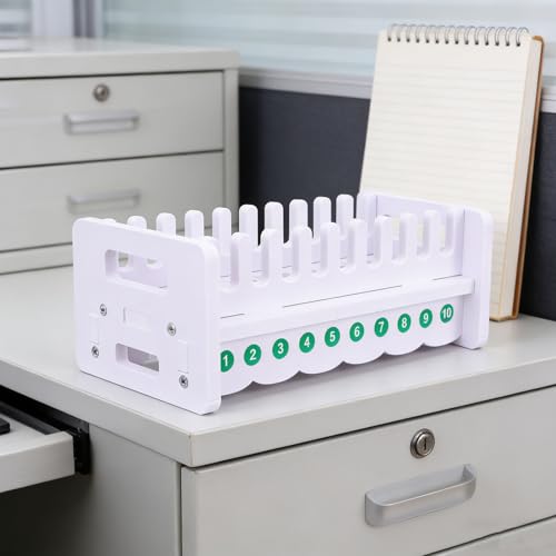 Support de Téléphone de Bureau Plastique Blanc Rangement Mobile Multi-Compartiments - 8