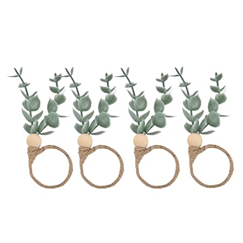Servilletas de flores de artesanía para bodas fiestas de Año Nuevo, Simple Decorativo Follaje Servilleta Anillos, Juego de 4, 1.6 Pulgadas de Diámetro (HEEPDD7ugweh56z2-11)