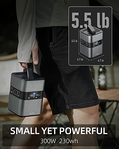 Imuto 300W Portable Power Station,230Wh 64000Mah Solar Generator With 110V/300W Pure Sine Wave Ac Outlet&Usb C Pd100W Backup Lithium Battery Power Supply For Outdoor Camping Travel Cpap Emergency #TOP5