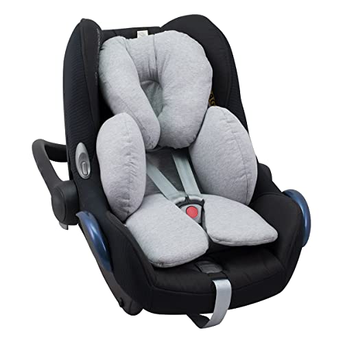 JYOKO Kids Sitzverkleinerer Antiallergikum Universal Baby 100% Baumwolle (Grey Stone, Enthält eine Kopf- und eine Körperstütze)
