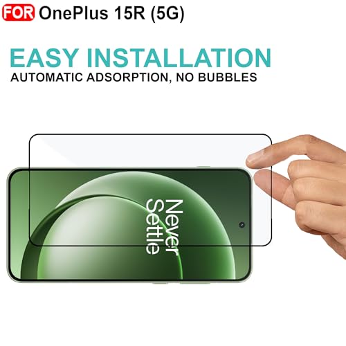 Image of CEDO Tempered Glass for OnePlus 15R (5G) | Screen Protector Full HD Quality Tempered Glass Anti-Scratch Edge to Edge Coverage with Easy Installation Kit (Black)